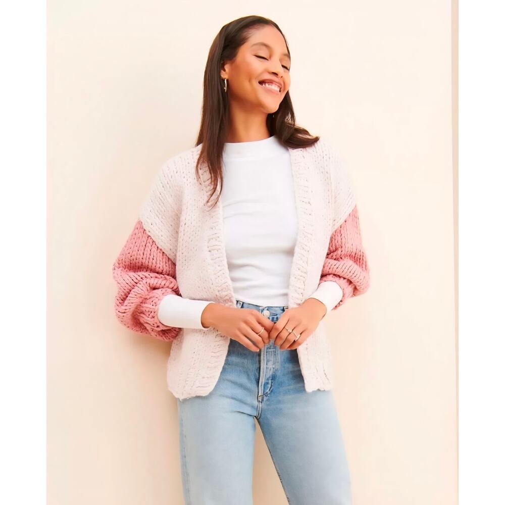 Little Lies for Anthropologie Colorblock Cardigan. Size M/L